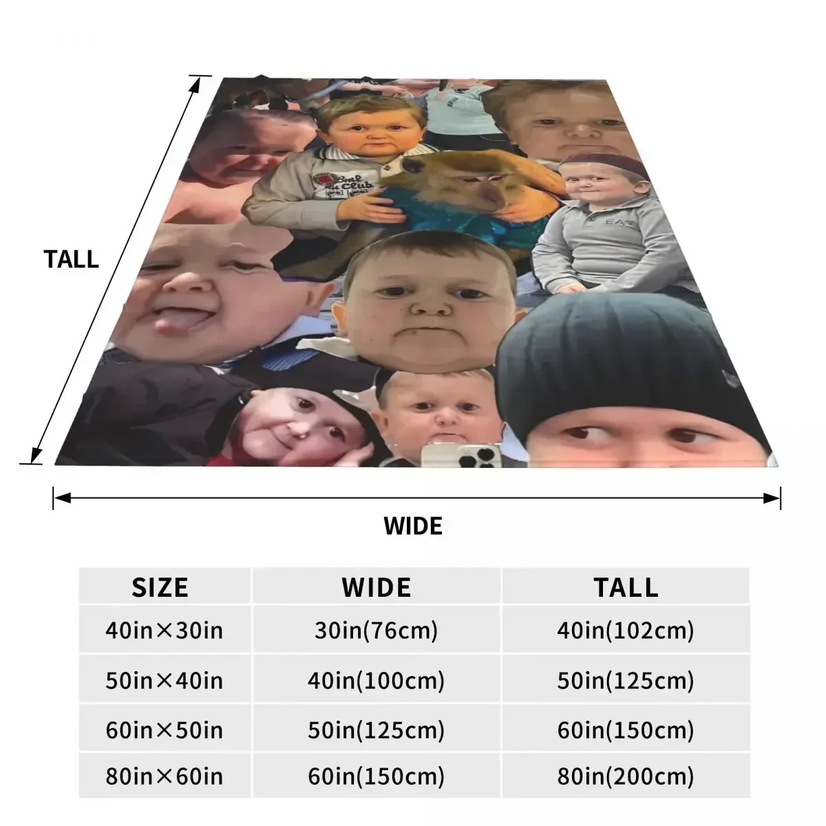 Hasbulla Magomedov Warm Soft Blanket Hasbik Funny Meme Travel Throw Blanket Winter Colorful Flannel Bedspread Sofa Bed Cover 3