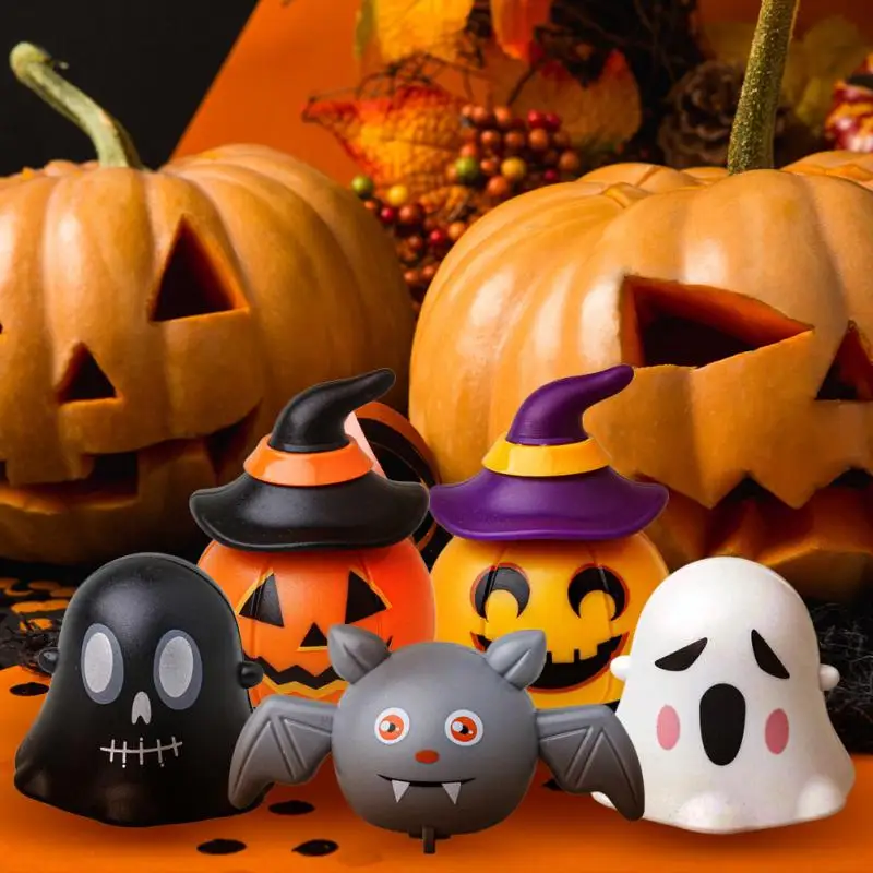 

Creative Novelty Halloween Party kids Pumpkin Car Pull Back Children Fun Interaction Small Toy Bat Ghost children Gift Car Toy