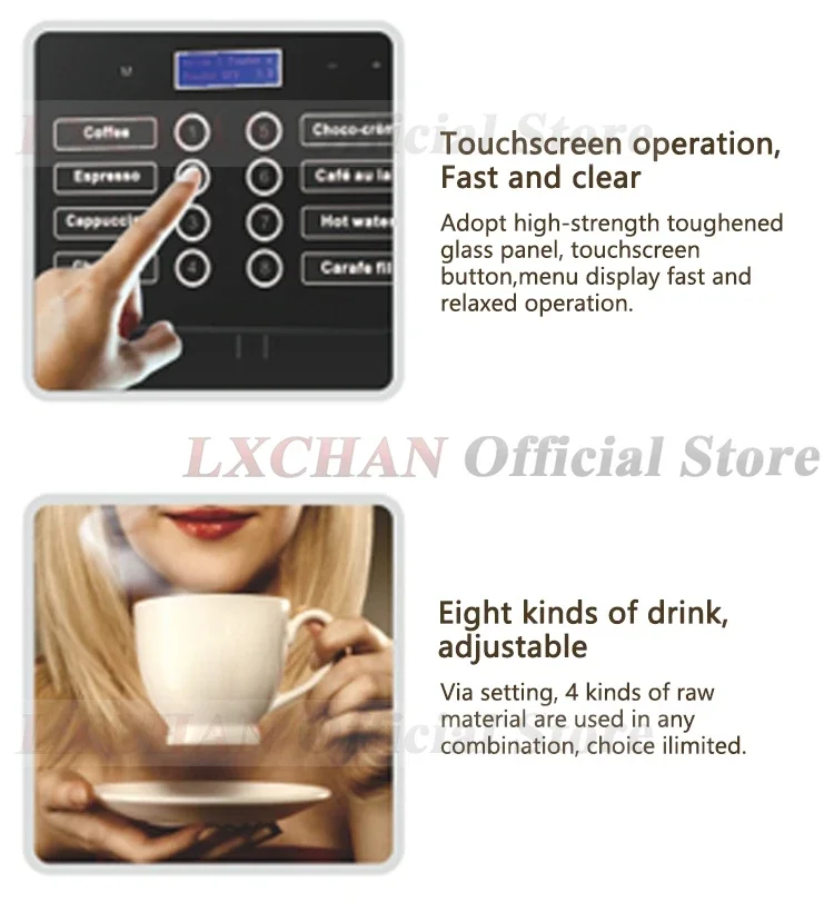 HomeWise Commercial Instant Beverage Machine 7Hot Different Drinks Hot Water Flavor Adjustment Have CE Coffee Maker 220-240V 3