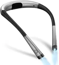

SIMMIS LED Neck Reading Light, Book Light for Reading in Bed, 3 Colors, 6 Brightness Levels, Bendable Arms, Rechargeable