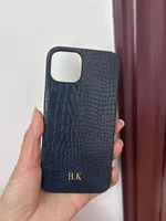 Luxury Personalized Initial Letter Leather Crocodile Case For  iPhone 17 16promax 15plus 14 13 12 11 Pro X XR Customized Cover 4