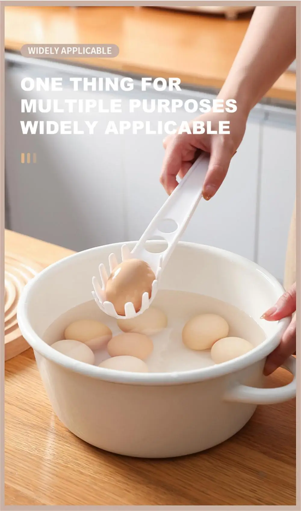 S752acb0e51e34fbe886235beab860276c Durszlak do makaronu Spaghetti separacja żółtka gałka do jaj Separator białka filtr z tworzywa sztucznego łyżka do odpływu akcesoria kuchenne