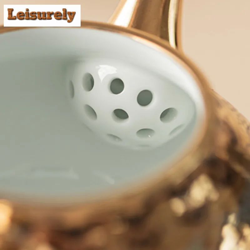 Dunhuang Gilded Exquisite Tea Set Complete Set Antique Tea Ceremony Set Tea Maker Teapot and Tea Cup Set Teaset Supplies Craft