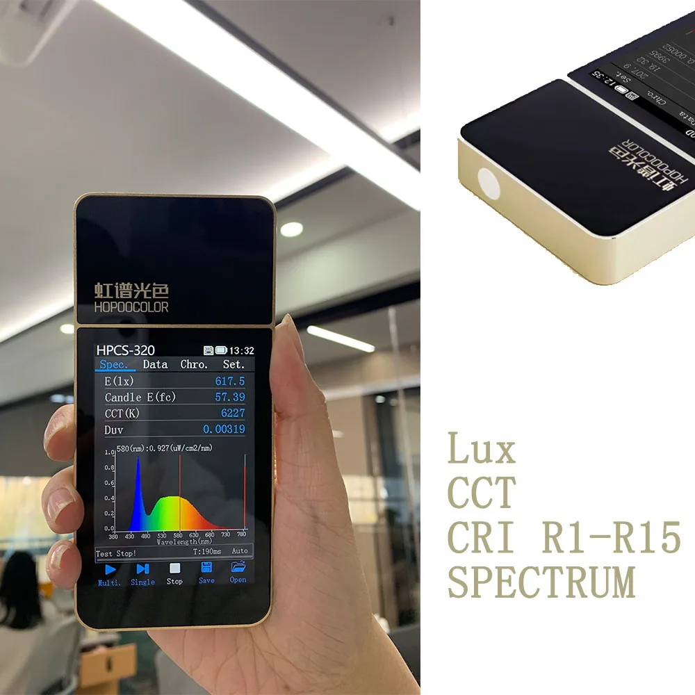 Hopoocolor LED 광 분광계, CCT 계량기 CRI, HPCS320