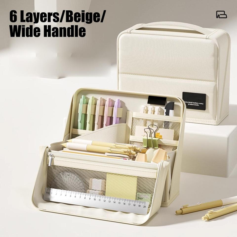 Big Pencil Case Aesthetic Waterproof Storage Organizer Standing Pencil Case Pen Holder for Stationery Supplies Home College