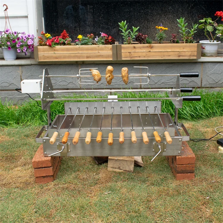 Cyprus BBQ Stainless Steel Grill Grilling Chicken Small Portable Skewers Rotisserie For Travel