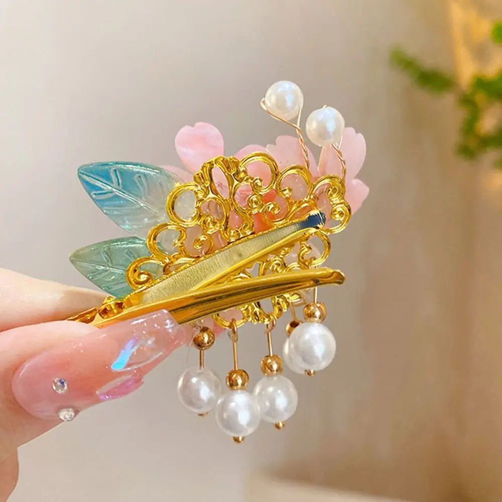 Description Picture 6 of itemFairy Cute Hanfu Ornament Headdress Pearl Tassel Alloy Chinese Style Hair Clip Kids Girl Hairpin Hair Accessory Headwear