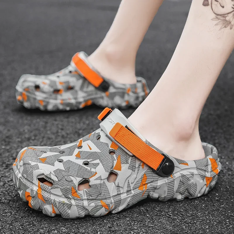 Summer Slippers Summer Men Slippers Light EVA Men's Casual Shoes Hole Shoes Clogs Home Garden Outdoor Male Beach Flat Sandals
