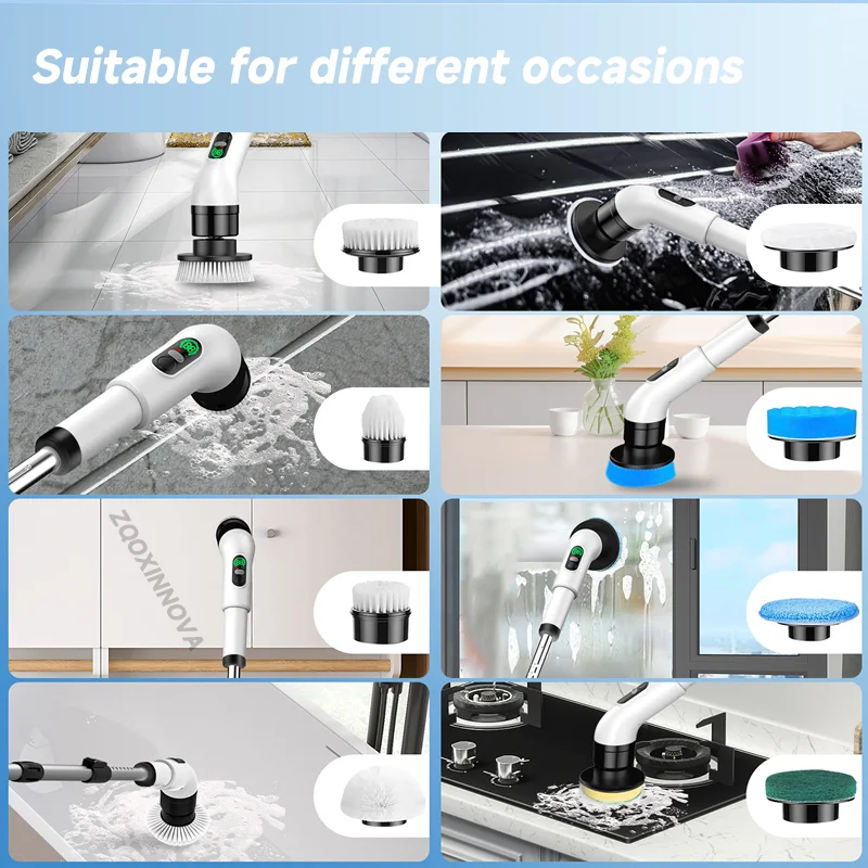 Household Cordless Spin Scrubber Kitchen Gadgets Hair Brushes Bathroom Broom thumbnail 9