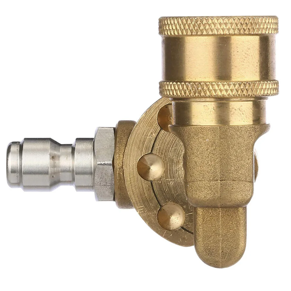 High Pressure Washer Nozzle High Pressure Cleaning Joint Quick 1/4 QC Pivoting Coupler Nozzle Adapter 180 Degree O-Rings
