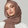 Solid Chiffon Hijab With Matching Undercap Set Women Plain Shawl Jersey Inner Modal Caps Muslim Headband Two-piece Scarf Set 2