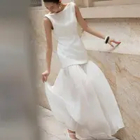 Newest Formal Evening Dresses Sexy Backless Sleeveless Bridal Dress Elegant Floor-length Simple Wedding Dresses Customized 2