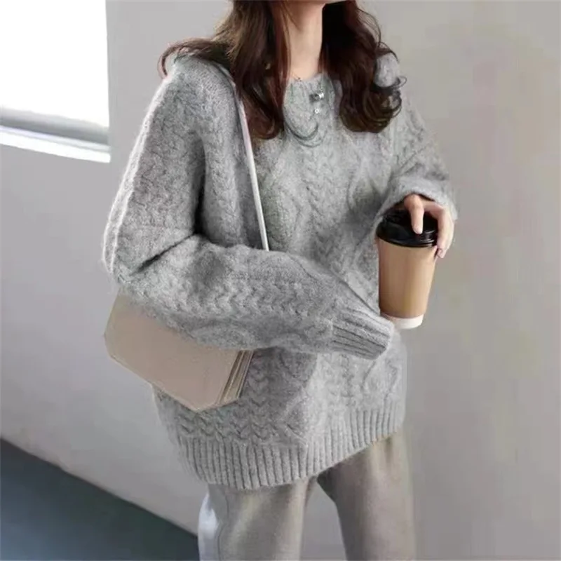 Women Thick Long Sleeve Sweater Tops Autumn Winter
