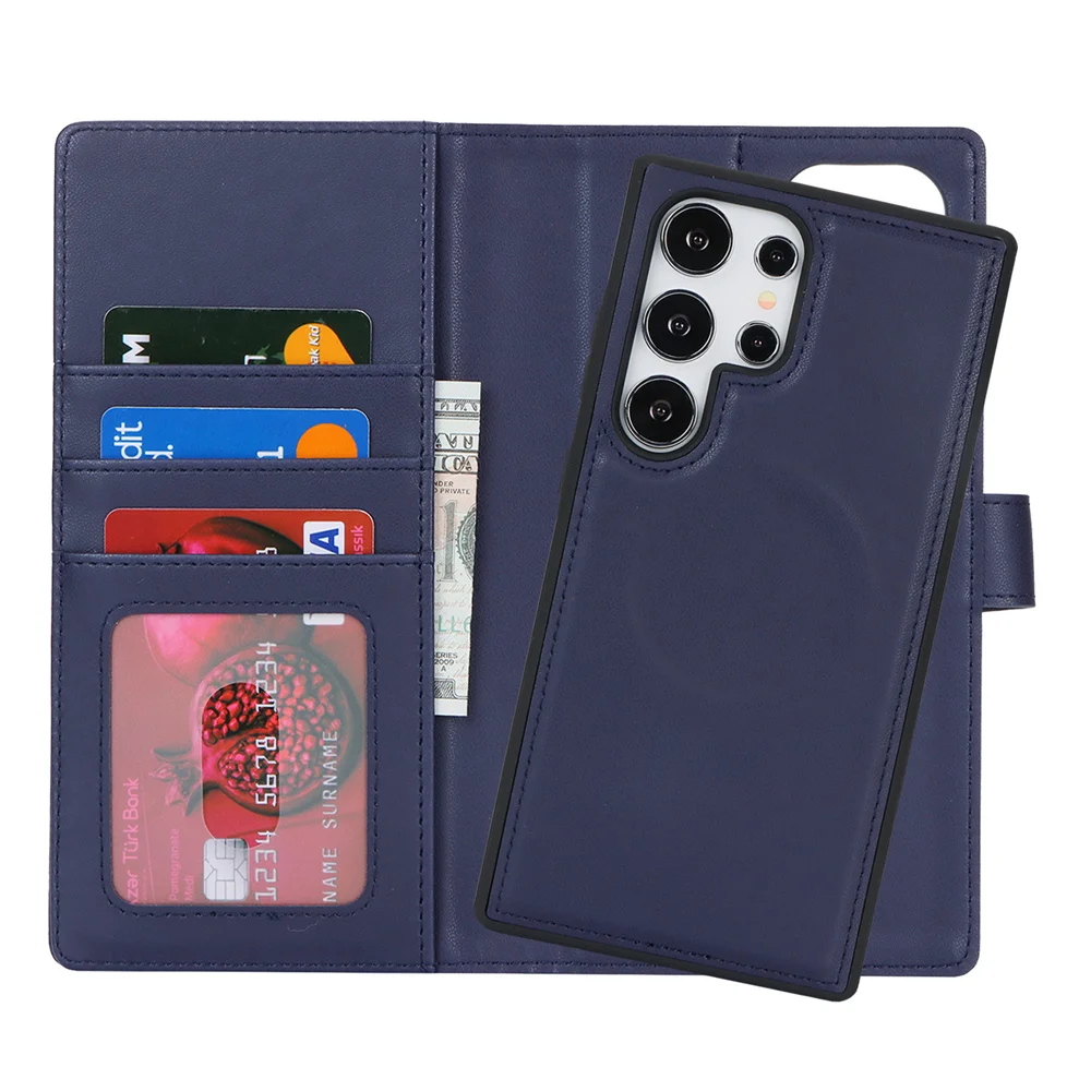 Easewave Luxury 2-in-1 Detachable Magsafe Wallet Case with Wireless Charging & Magnetic Flip Cover
