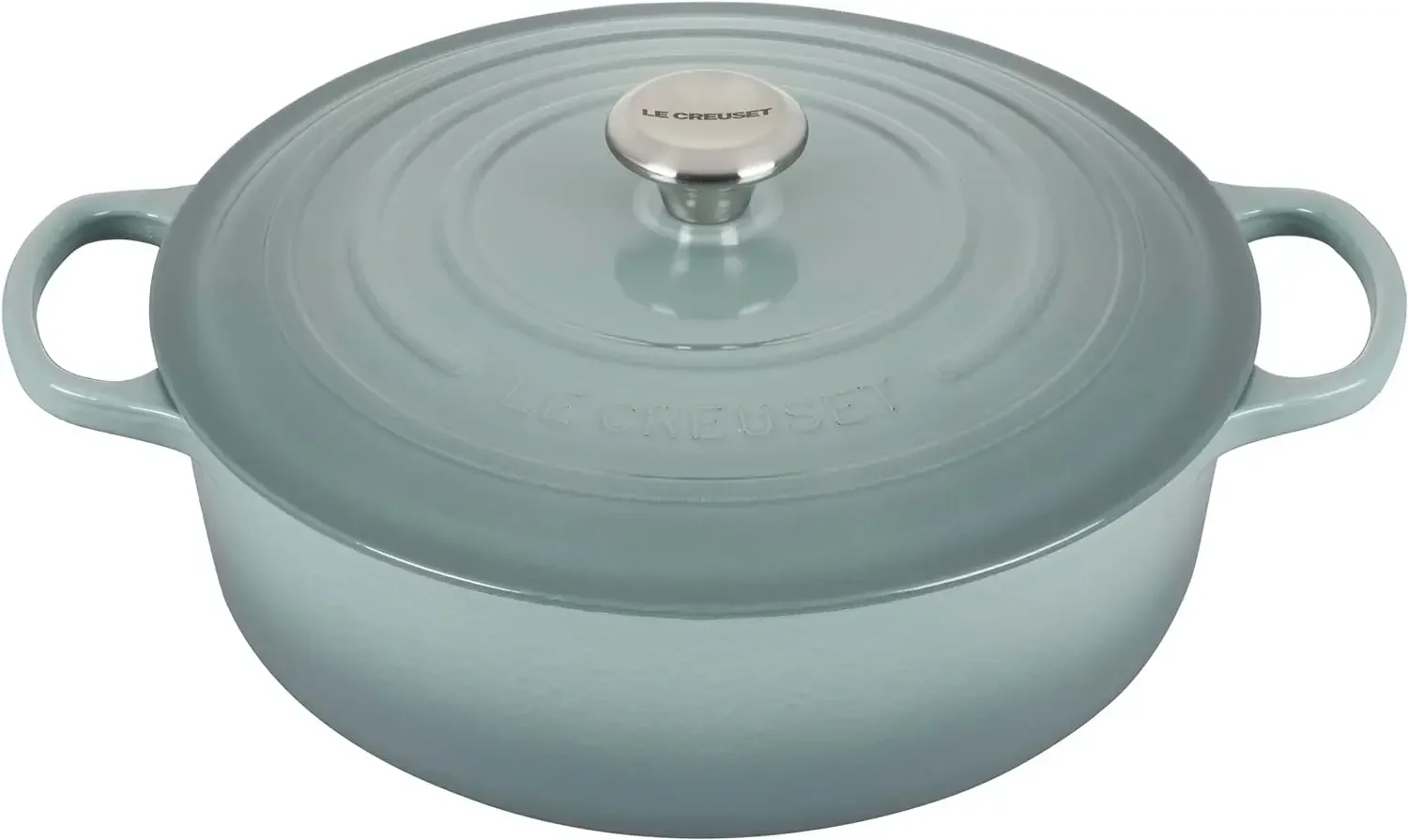 Le Creuset Enameled Cast Iron Signature Round Wide Dutch Oven, 6.75 qt., Sea Salt