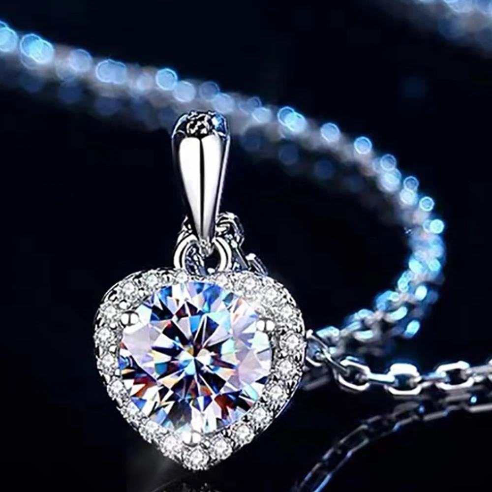 Collana Donna Con Cuore E Croce In Argento Sterling 925 - Pendente Con Zirconi - Gioiello Elegante Per Donne E Ragazze - Regalo San Valentino