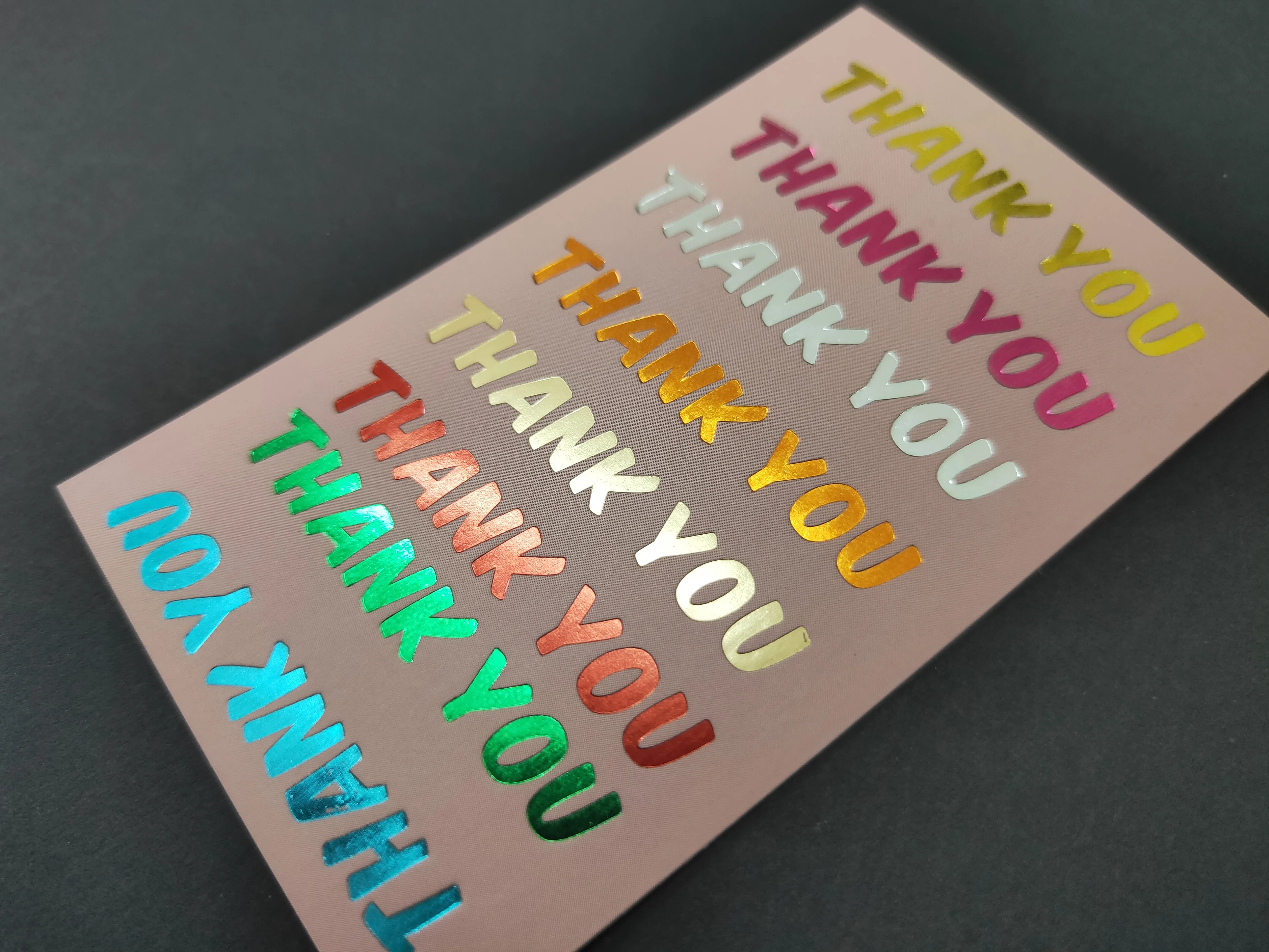 free design 100 pcs hot stamping embossingand text double sided 300g business cards thank Information card you card