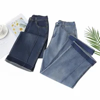 100KG Plus Size Women's Jeans Summer New Thin Stretch Denim Straight Leg Pants Casual Ankle Style Bottoms 8656 - Image 4