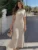 Ribbed Short Sleeve Casual Maxi Dress Knitwear Lace-Up High Waist Solid Patchwork Dress Autumn  Female Knit Dress New