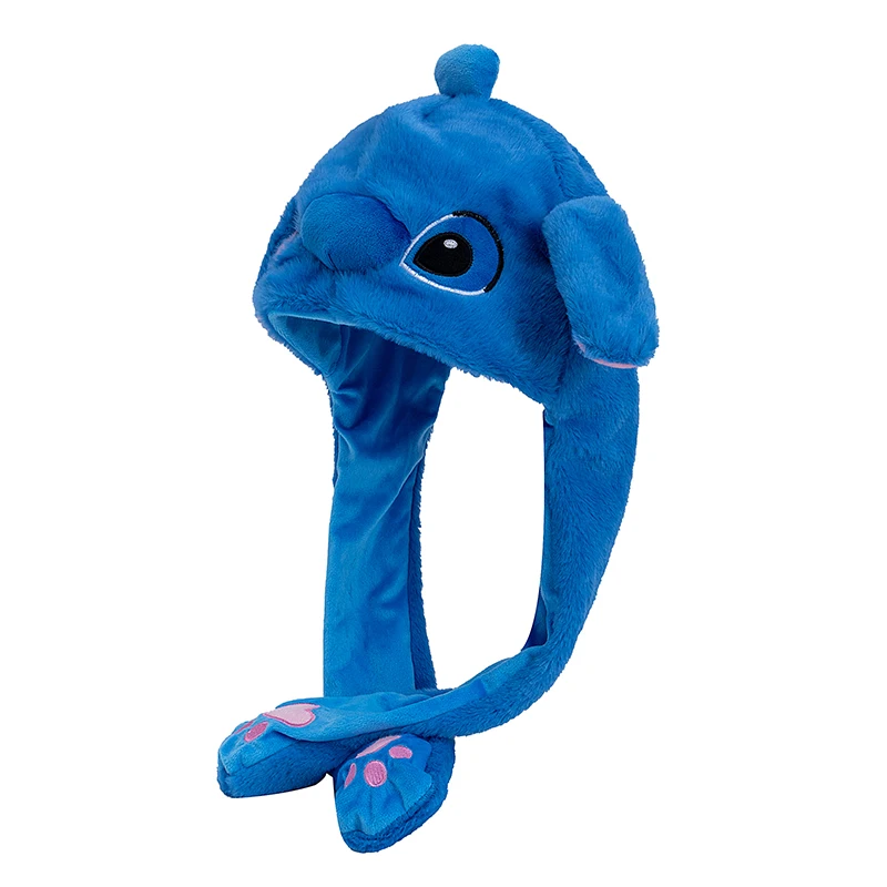 Hot Sale Cute Stitch Ear Moving Up Hat Women Girls Funny Cap Rabbits Ears Winter Lovely Plush Hat