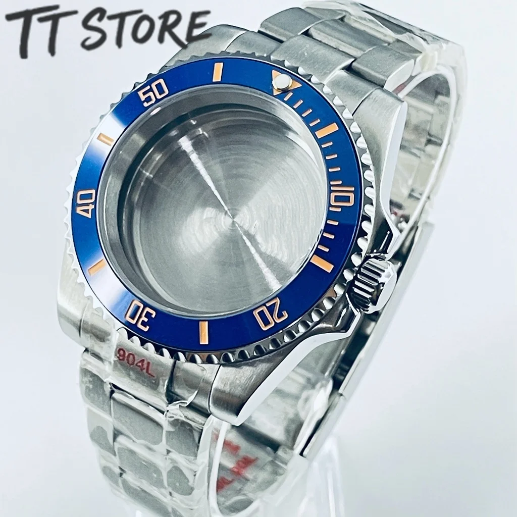 Silver 40mm Watch with Ceramic Bezel and Sapphire Case