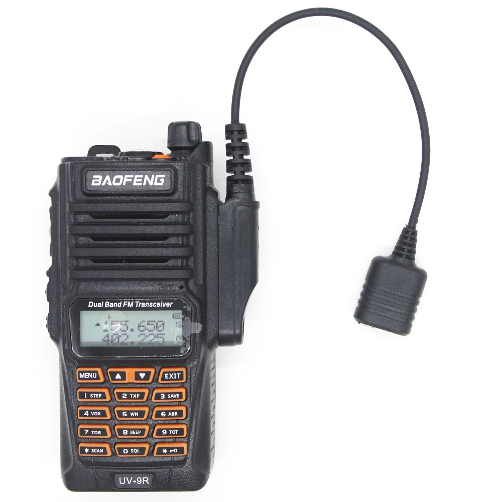 Cavo Adattatore Baofeng Uv-9R Plus Uv-Xr Impermeabile A 2 Pin Adatto Per Uv-5R Uv-82 Uv-S9 Walkie-Talkie Cuffia Altoparlante Mic