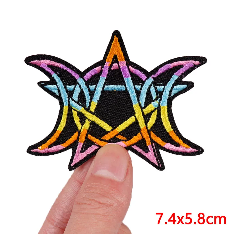 Sonne Und Mond Patch Bestickt Patch Für Kleidung Thermoadhesive Patches Auf Kleidung Aufkleber Eisen Auf Patches DIY Schmelz Abzeichen – Detail 17
