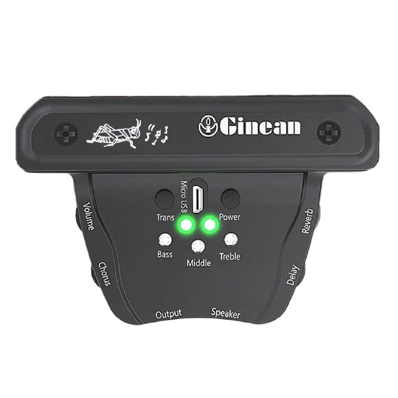 Ginean JS-APE301 Acoustic Guitar Pickup Soundhole Magnetic Pickups Built-in Reverb Chorus Delay Resonance Pickup