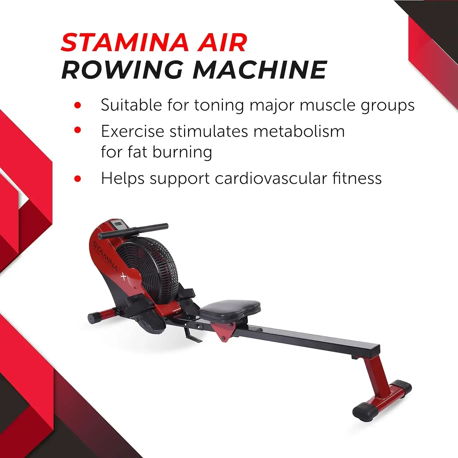 ATS Air Rower Machine with Smart Workout App-Foldable Rowing Machine with Dynamic Air Resistance for Home Gym Fitness