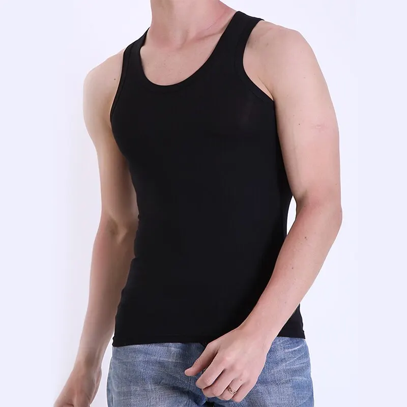 1/3 Pieces Men Pure Cotton Vest Basic Versatile Solid Color Casual Vest Loose Oversized Breathable SportsFitness Sleeveless T
