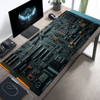 Gun parts assembly Large Mouse Pad XXL Desk Mat Non-Slip Rubber Base Gaming Keyboard and Mouse Stitched Edges for Home and game 1