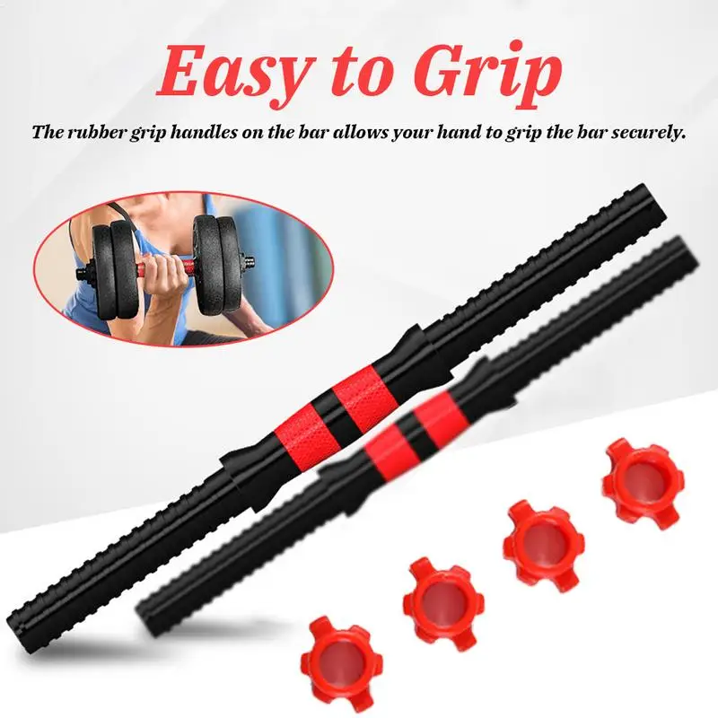 1-inch Dumbbell Handles 2pcs Adjustable Dumbbell Bar Handle Standard Threaded Handle For Men And Women Weightlifting