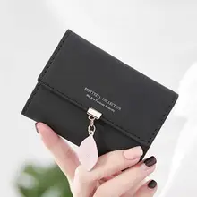 

Korean Version Card Holder Id Storage Bag Woman Credit Card Bag with Pendant Soft Leather Coin Folding Card Case Female 2022