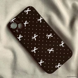 Cute Bow Polka Dot Fresh Phone Case - Korean Style Soft Silicone Cover - iPhone 12 Pro (Style 1)