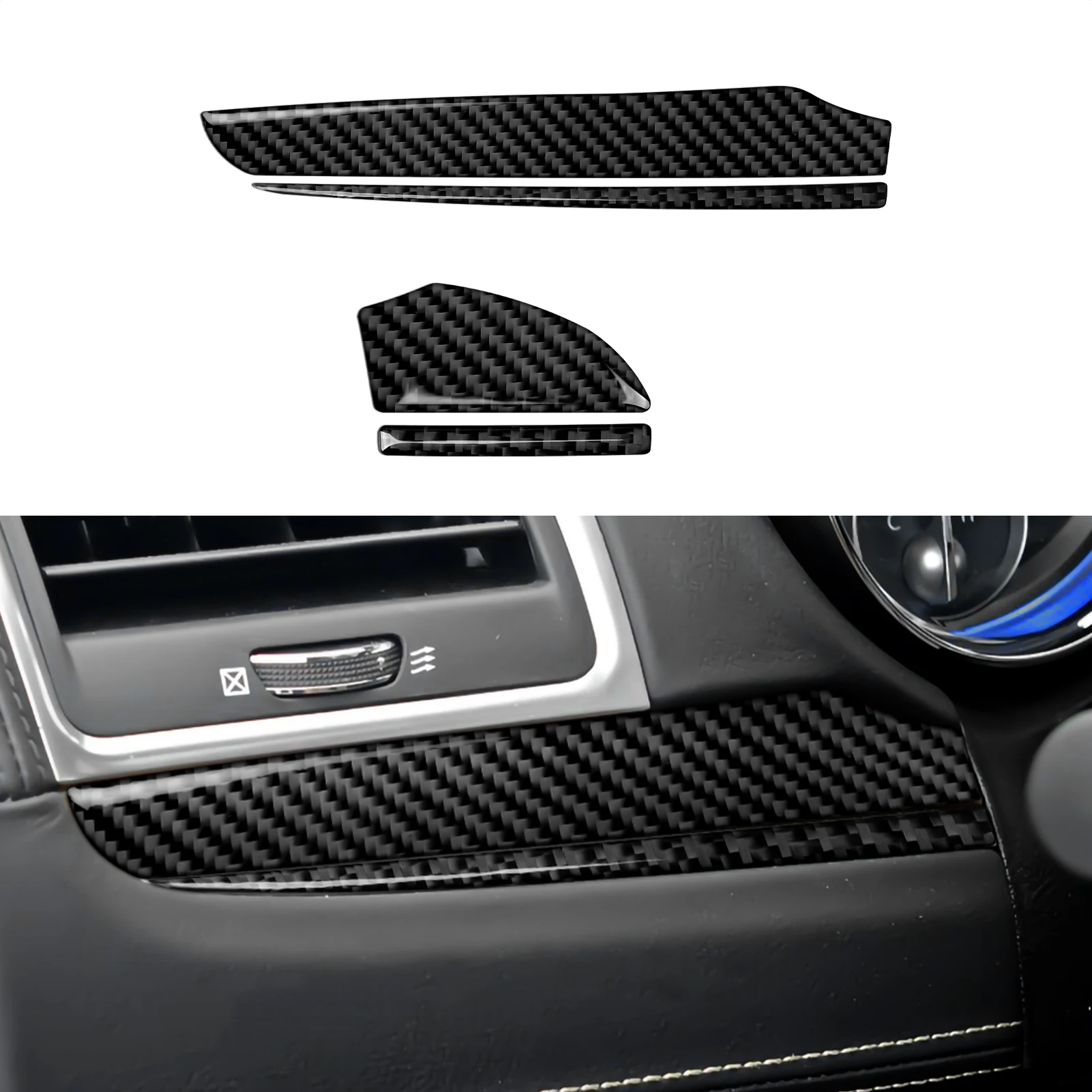 Наклейки на приборную панель автомобиля 2011- 2023 Chrysler 300, аксессуары, наклейки из углеродного волокна