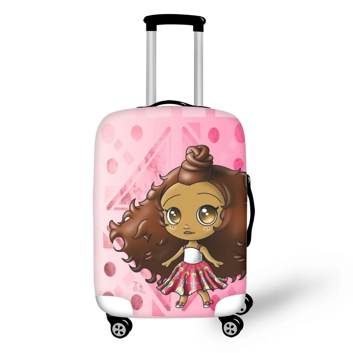 FORUDESIGNS Cute African Little Girl Travel Luggage Suitcase Cover Stylish Durable Baggage Covers Vacation Travel Gadgets