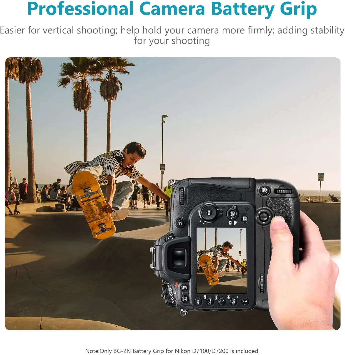 Neewer&reg; Vertical Battery Grip for MB-D15 Works with EN-EL15 Battery or 6 Pieces AA Batteries for Nikon D7100 D7200 DSLR Camera