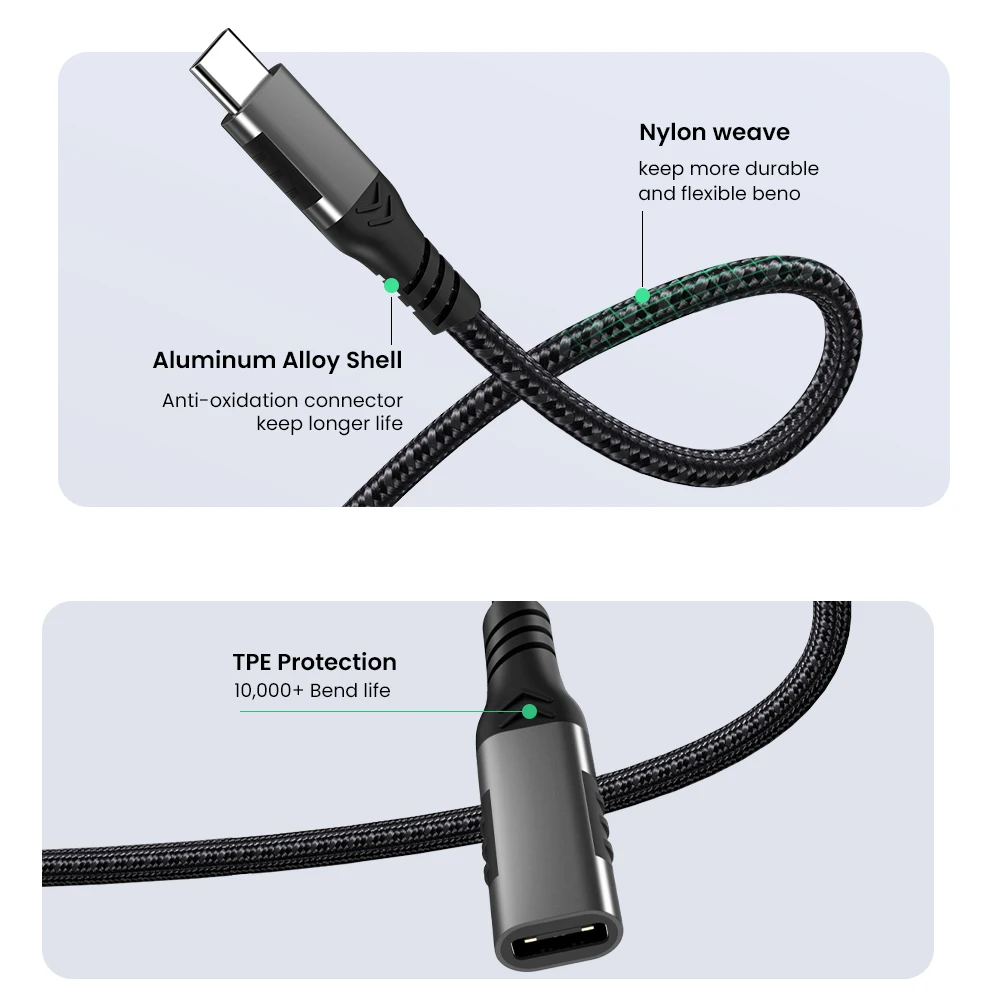 Фото Кабель-удлинитель USB 100 Gen2/10 Гбит/с, Вт/5 А №3