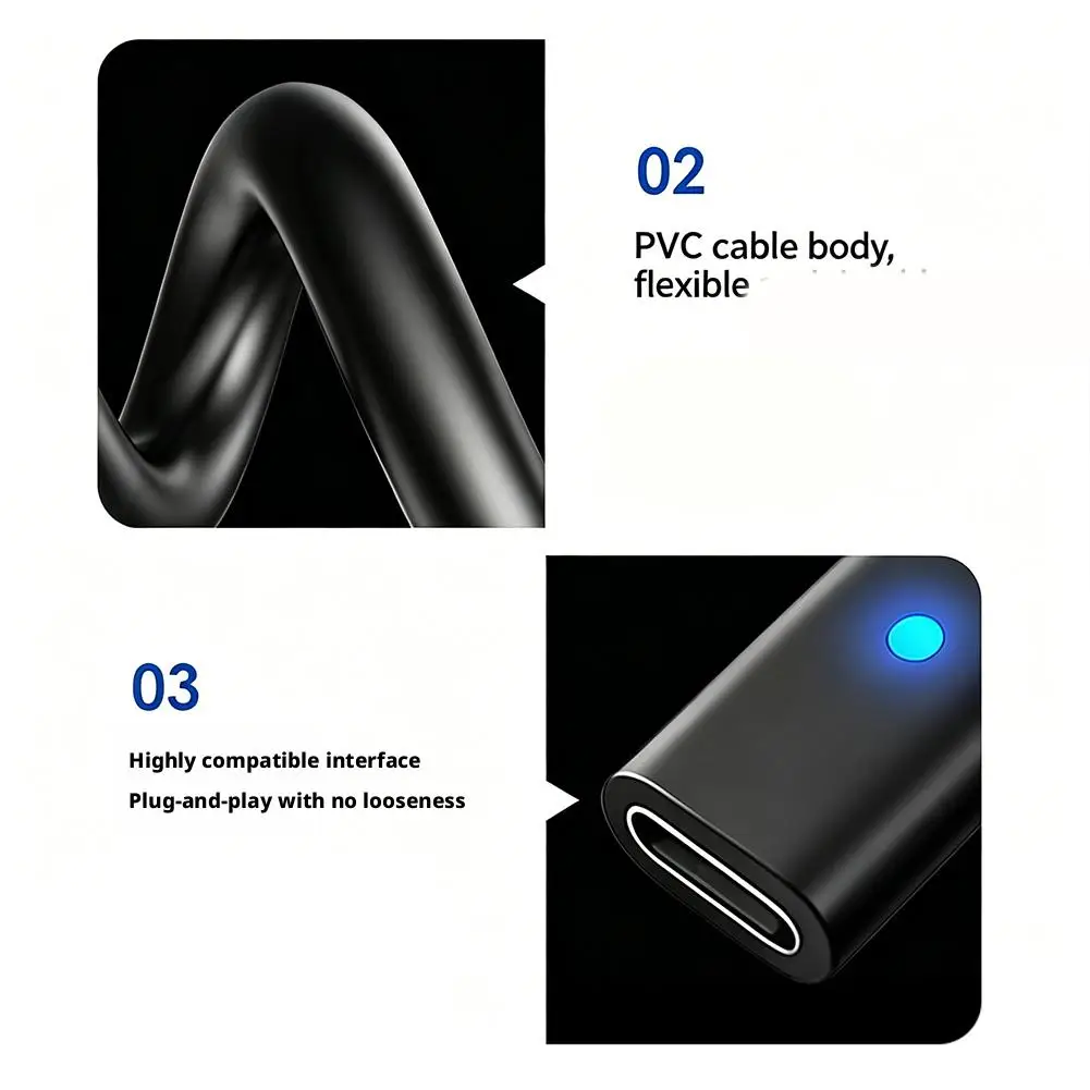 PS Vita 1000 콘솔용 USB C 케이블, 전원 와이어 타입 C LED 충전 데이터 동기화 어댑터 코드, 휴대용 짧은 케이블 1개