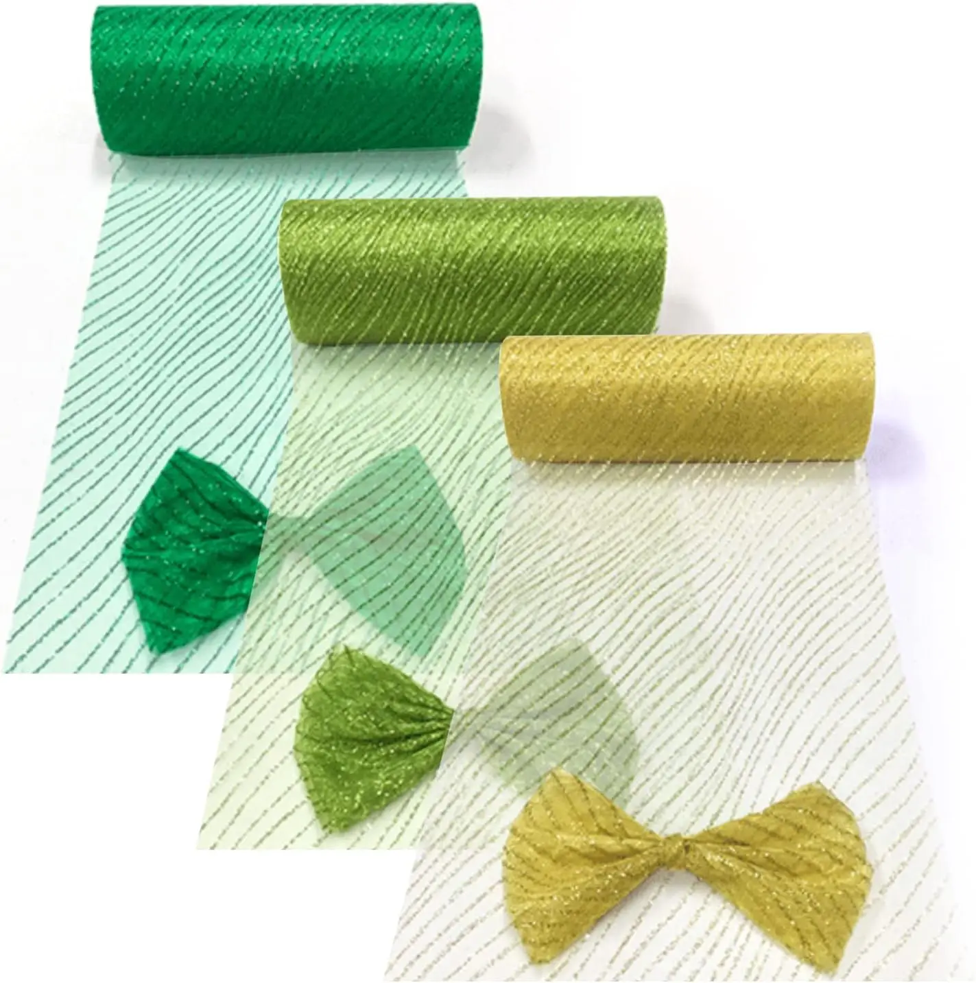 Glänzend leuchtend gewellter Faden Tüll Roll Stoff 6 "x 10 Yard Mesh Mesh Band Spule für Hochzeit Geburtstags feier Dekorationen DIY