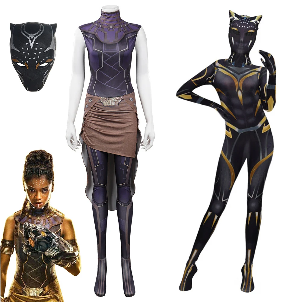 

Wakanda Forever Shuri Cosplay Costume Jumpsuit Panther Mask Outfits Halloween Carnival Suit