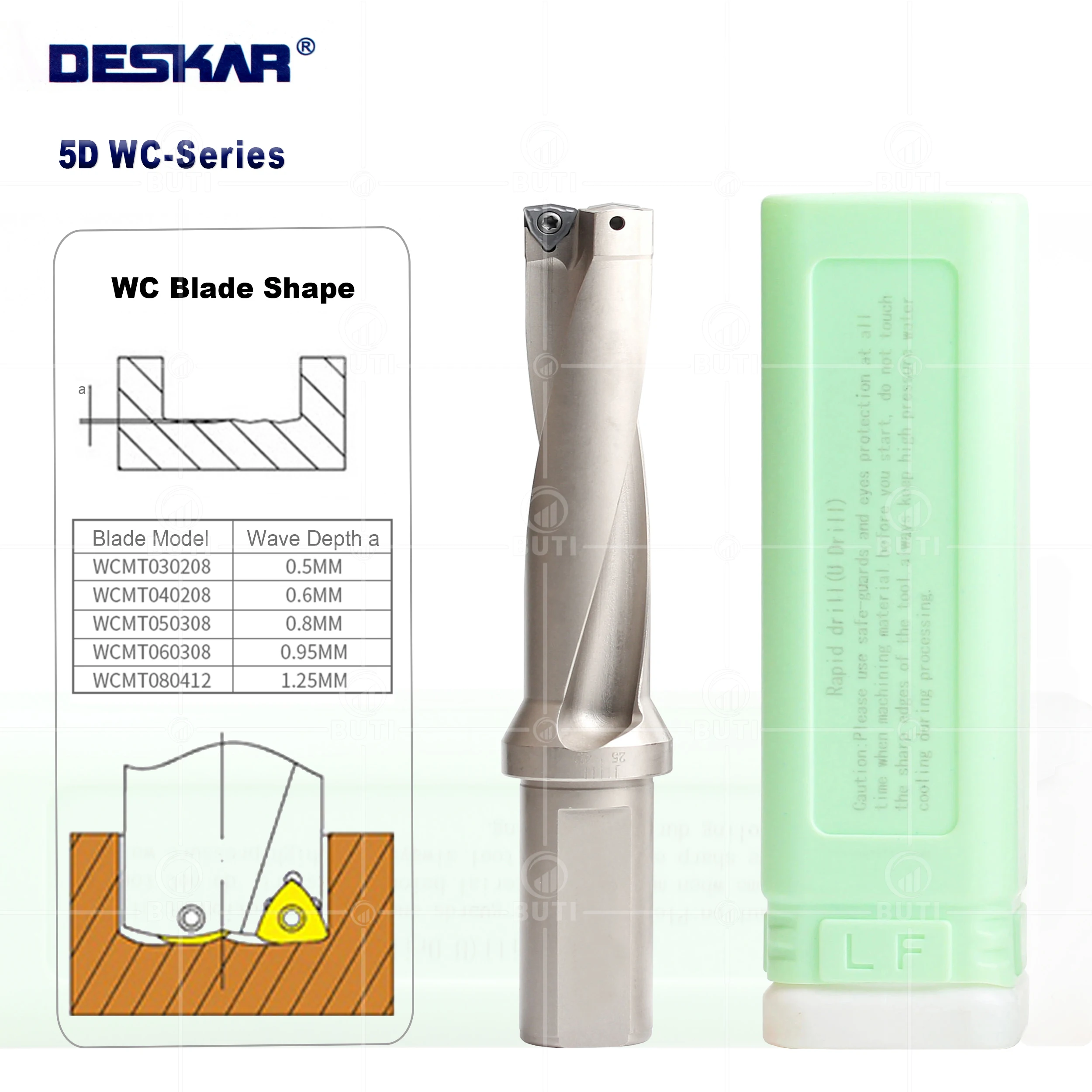 

DESKAR 100% Original 5D 16mm-39.5mm Fast U Drill Deep Hole Drill Suitable For WC Type Blade Mechanical Lathe Indexable Drill Bit