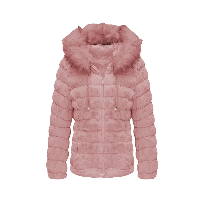Giolshon Giacca Invernale Reversibile Donna, In Pelliccia Sintetica E Piumino Lucido, Con Cappuccio Rimovibile, Resistente All'acqua
