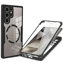 360° Full Protection Double - Sided Magnetic Phone Case with Magsafe Compatibility - S22 (Black)