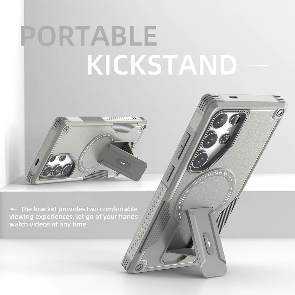 Cool Mecha Magnetic Shockproof Phone Case - Rugged Plastic  Cover
