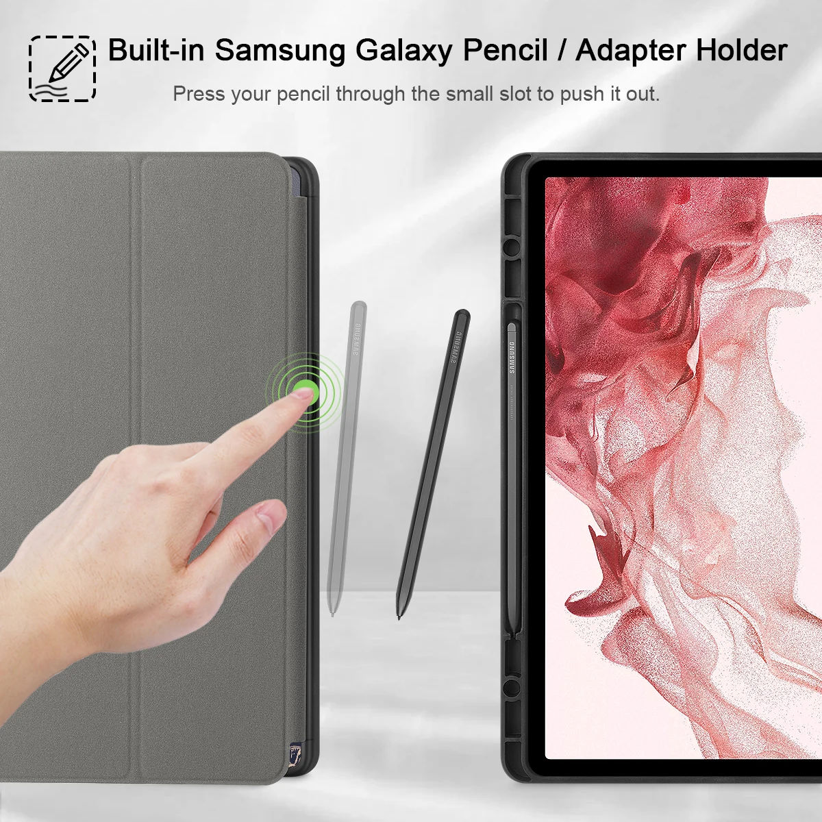 Capa Flor para Samsung Galaxy Tab s9 Plus 12.4 12.4 Sm-x810 X816 X818 Trifold Suporte de Couro Tampa Traseira Macia Caixa Automática - Imagem 3