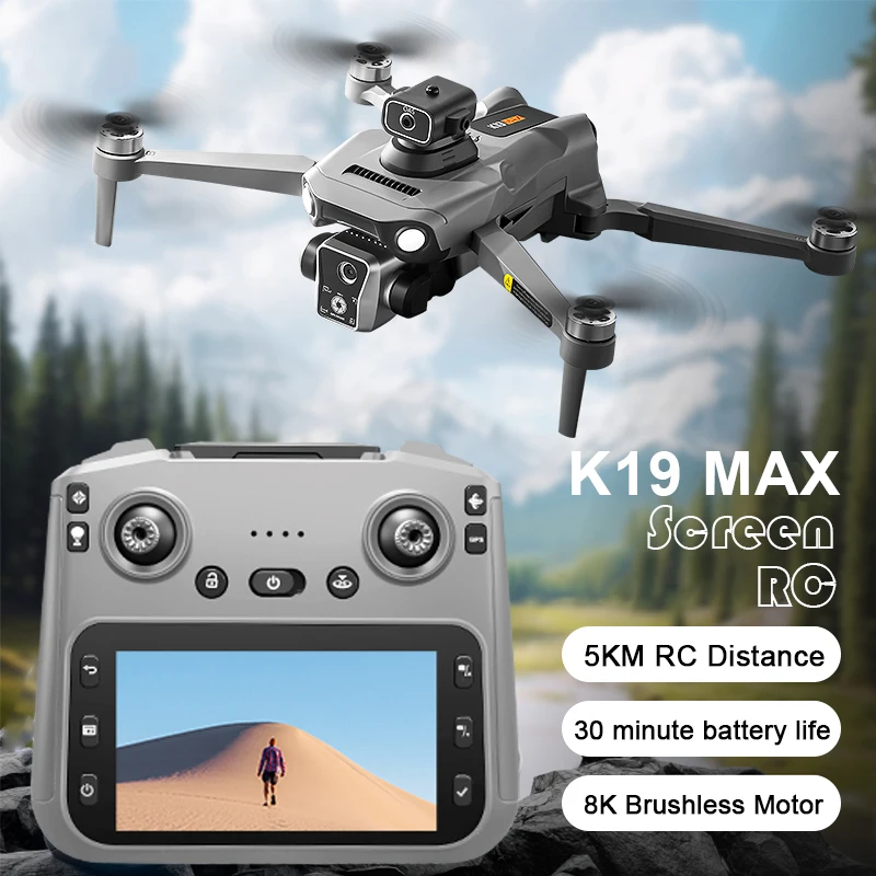 2025 K19 MAX Drone GPS Ritorno con schermo Fotografia aerea Aereo Brushless Airdrop Aereo telecomandato Quadcopter Giocattolo