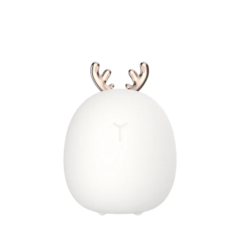 Led Carton Deer Rabbit Silicone Night Light Touch Rechargeable Christmas Atmosphere Lamp Light Children Baby light