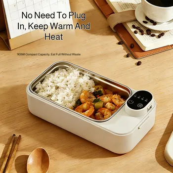 Portable self-heating lunch box Heated lunch box 304 stainless steel USB plug-in electric lunch heater 1