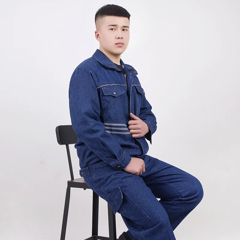 Work coverall suit Denim Electric Welding Labor Insurance Auto Repairman Workwear Casual Coveralls